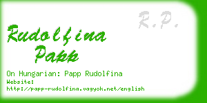 rudolfina papp business card